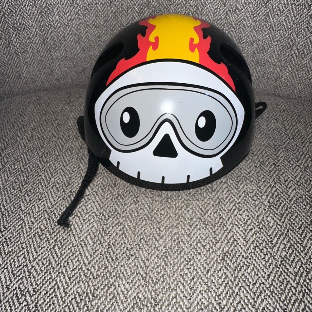 Build A Bear Workshop Black Skull and Flames Hard Shell Helmet BABW